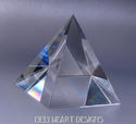 GIANT CLEAR FINE CRYSTAL PYRAMID PRISM PAPERWEIGHT