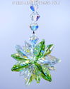 m/w Swarovski Crystal Aurora + Peridot Green Star 