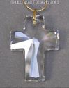 m/w Swarovski Crystal Clear Cross on 24k GP Chain 