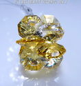 m/w Swarovski Crystal Lt Topaz And Clear Sunburst 