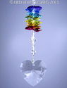m/w Swarovski Lg. Clear Heart with Chakra Colors S