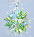m/w Swarovski Crystal Aurora + Peridot Green Star 