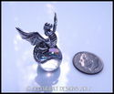 LITTLE TINY PEWTER DRAGON FIGURINE WITH 14mm SWARO