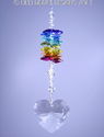 m/w Swarovski Lg. Clear Heart with Chakra Colors S
