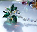 m/w Swarovski Crystal Emerald Green + Aurora Star 