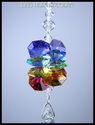 m/w All Swarovski Crystal Cross Rainbow Chakra Sun