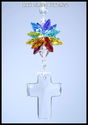 m/w All Swarovski Crystal Cross Rainbow Chakra Sun