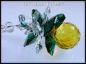 m/w Swarovski Crystal Topaz + Green SunCatcher Pin