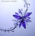 m/w Swarovski Purple + Clear Star Long Pendulum  S