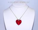 TRUE RUBY RED Valentines Crystal Heart Pendant wit