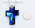 Swarovski Crystal RARE Large CROSS 40mm Dark Blue 