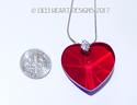 TRUE RUBY RED Valentines Crystal Heart Pendant wit