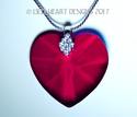 TRUE RUBY RED Valentines Crystal Heart Pendant wit