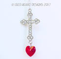 m/w Swarovski Crystal Big RHINESTONE STUDDED CROSS