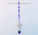 m/w Big Silver RHINESTONE CROSS m/w Rare Purple Vi