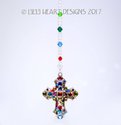 HUGE COLORFUL Stained Glass Gem Vintage Look m/w S