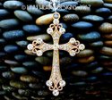 Big Gold RHINESTONE STUDDED CROSS m/w Swarovski Cr