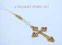 Big Gold RHINESTONE STUDDED CROSS m/w Swarovski Cr