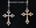 Big Gold RHINESTONE STUDDED CROSS m/w Swarovski Cr