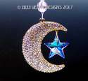 Luxurious Big Rhinestone Gold Plated Crescent Moon