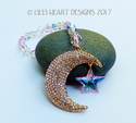 Luxurious Big Rhinestone Gold Plated Crescent Moon