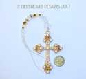 Big Gold RHINESTONE STUDDED CROSS m/w Swarovski Cr