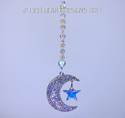 Luxurious Big Rhinestone Silver Plated Crescent Mo