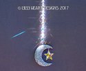 Luxurious Big Rhinestone Silver Plated Crescent Mo