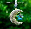 Luxurious Big Rhinestone Gold Plated Crescent Moon