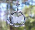 Crystal Butterfly Disk Clear Etched Faceted with S