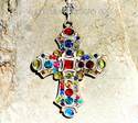 HUGE COLORFUL Stained Glass Gem Vintage Look m/w S