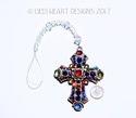 HUGE COLORFUL Stained Glass Gem Vintage Look m/w S