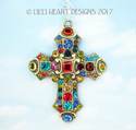 HUGE COLORFUL Stained Glass Gem Vintage Look m/w S