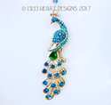 Beautiful Large Rhinestone Studded Peacock with Lo