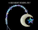 Luxurious Big Rhinestone Gold Plated Crescent Moon