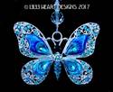 BLUE RHINESTONE BUTTERFLY with Enamel and Swarovsk