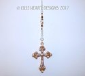 Big Gold RHINESTONE STUDDED CROSS m/w Swarovski Cr