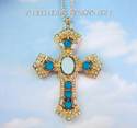 Big Gold and *BLUE HEAVEN* Vintage Look CROSS Car 