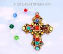 HUGE COLORFUL Stained Glass Gem Vintage Look m/w S
