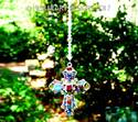 HUGE COLORFUL Stained Glass Gem Vintage Look m/w S