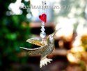 Hummingbird Suncatcher Car Charm with Swarovski Cr
