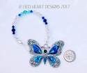 BLUE RHINESTONE BUTTERFLY with Enamel and Swarovsk