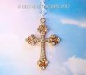 Big Gold RHINESTONE STUDDED CROSS m/w Swarovski Cr