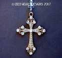 Big Gold RHINESTONE STUDDED CROSS m/w Swarovski Cr