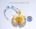m/w Swarovski Aurora Borealis Topaz Yellow Butterf