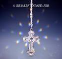 Big 2.5 Inch RHINESTONE STUDDED CROSS m/w Swarovsk