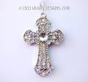 Big 2.5 Inch RHINESTONE STUDDED CROSS m/w Swarovsk