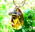 Swarovski Crystal Bee and Honey Drop Necklace Topa