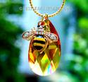 Swarovski Crystal Bee and Honey Drop Necklace Topa