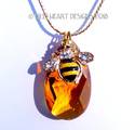 Swarovski Crystal Bee and Honey Drop Necklace Topa